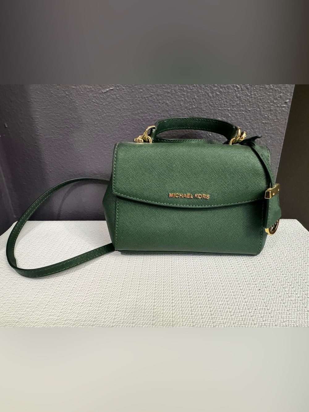 Michael Kors Forest Green Saffiano Top-Handle Satchel